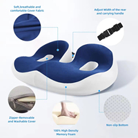 Coussin de siège en mousse à mémoire de forme amélioré avec base antidérapante, soulagement ergonomique de la douleur au coccyx pour la sciatique, le bureau, la voiture et le fauteuil roulant