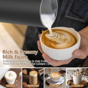 4 in 1 Milch auf schäumer Elektrischer Milch dampfer Schneebesen Leistungs starke automatische Latte Art Kommerzielle elektrische Milch auf schäumer maschine - Product Image 5
