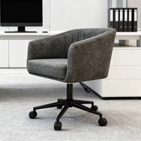 Chaise de bureau moderne pour la maison et le bureau, réglable en hauteur, pivotante à 360 degrés, confortable, mobile, avec revêtement en velours et structure en acier, par ST