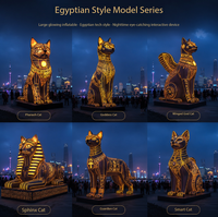 Chat Bastet Égyptien Géant Lumineux Gonflable 2026 avec LED, Étanche et Durable, Alimentation par Prise, Idéal pour Événements et Festivals