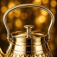 Bouilloire en acier inoxydable côtelé avec poignée en acier, finition poli miroir, bec élégant, 1L 1.5L 2L 3L, compatible gaz et induction, pour la cuisine domestique et la cuisson quotidienne