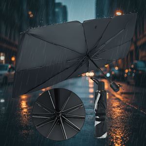 Light up Custom Logo Car Windshield Sunshade Square Decorative Travel Strong Outdoor Patio Reverse Folding Beach Strong Umbrella - Product Image 2