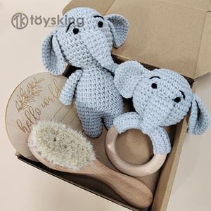 TK nouveau-né Crochet bébé hochet ensemble coton mignon Animal en bois hochet gland tresse bébé sucette Clip bébé anneau de dentition en bois - Product Image 5