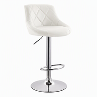 Tabouret de bar contemporain en cuir PU noir avec structure métallique, matelassé losanges, réglable et pivotant, pour comptoir de bar d'hôtel - Vente en gros ODM