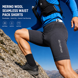 Shorts de sport pour homme en laine, séchage rapide, sans coutures, respirants, anti-humidité, pour la course à pied, la gym, logo personnalisé, légers, de qualité supérieure, pour la randonnée - Product Image 1