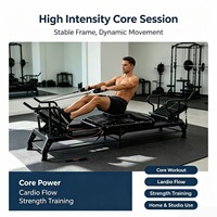 Plataforma Megaforma Móvil para Pilates, Máquina con Marco de Aluminio, Cama Deslizante Segmentada Reversible, Duradera, Profesional y Ajustable