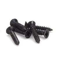 Vis autotaraudeuses à tête fraisée cruciforme en acier au carbone, plaquées zinc noir, haute résistance, pour bois