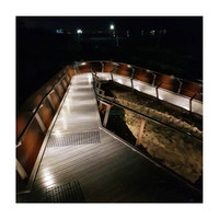 Balcon escalier sans cadre tube carré tuyau main courante support garde-corps en verre avec lumière led