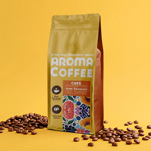 Tùy chỉnh 50g 125g 250g 500g 1kg Vàng tám mặt niêm phong đáy phẳng nhôm in van tròn Ziplock túi Cà phê - Product Image 1