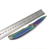 Couleur titane acier inoxydable Camping en plein air tactique poche couteau pliant outils de survie