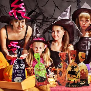 Sacchetti di Halloween Cellophane biscotti di plastica regalo sacchetto di caramelle dolcetto o scherzetto feste bomboniere forniture - Product Image 6