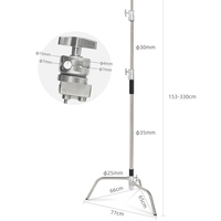 Cframe 40-Inch Stainless Steel Cross Arm 3.3m Rangka Fotografi dengan Lampu Studio untuk Studio Foto Profesional