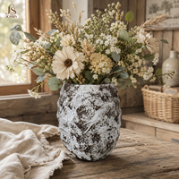 Vase à fleurs en céramique texturée rustique Jossin pour la décoration de la maison, table de ferme, salon, poterie décorative vintage
