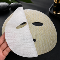 Masque facial en feuille Y268 en Cupro Tencel estampé à l'or, substrat gaufré en nid d'abeille, léger et hautement absorbant, pour application à sec