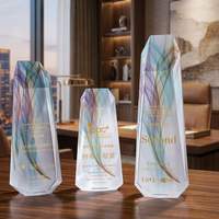 Trofeo de Cristal Transparente Personalizado, Diseño Minimalista Creativo, Premios de Reconocimiento, Regalos para Reuniones Anuales y Ferias Comerciales
