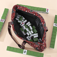 Ensemble de Mahjong Américain de Luxe Rouge Édition Spéciale Fêtes, Grande Capacité, avec Sac de Voyage pour le Camping et le Divertissement – Vente Flash
