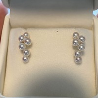 Pendientes de Perlas Naturales de Agua Dulce Estilo Akoya, Racimo de Uvas, Plata de Ley S925, Pendientes Redondos, Joyería para Mujer, Venta al por Mayor