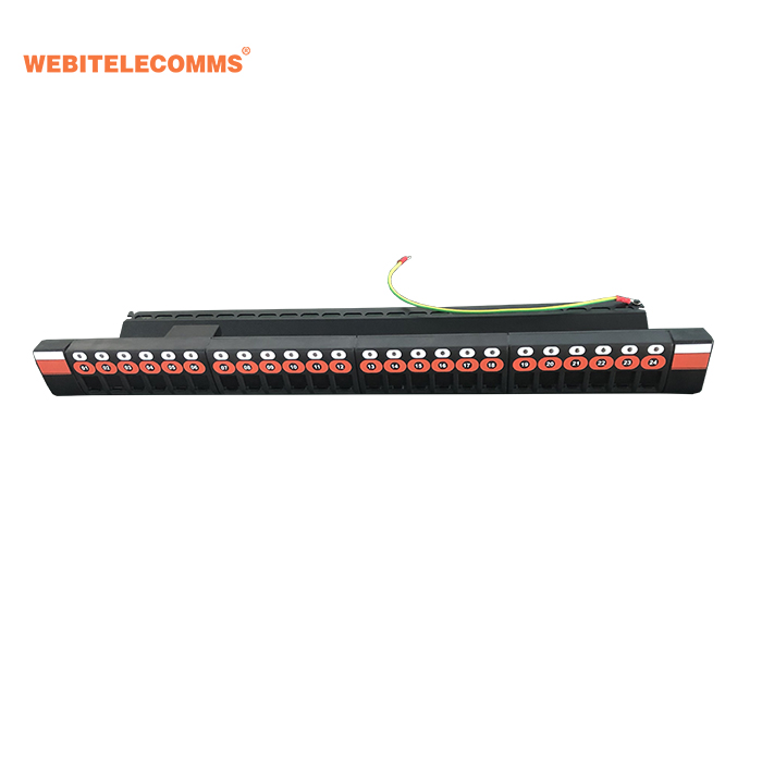 With LED indicator light, 1U 24 ports Cat.6A Electronic FTP Patch Panel