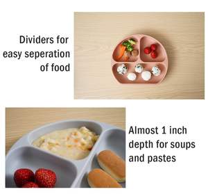 Tốt Nhất Bán 6 + Tháng Trẻ Em Trẻ Mới Biết Đi Bé Ăn Yếu Tố Cần Thiết Silicone Đặt Bé Bát Hút Tấm Muỗng Nĩa Ăn Đồ Dùng - Product Image 5