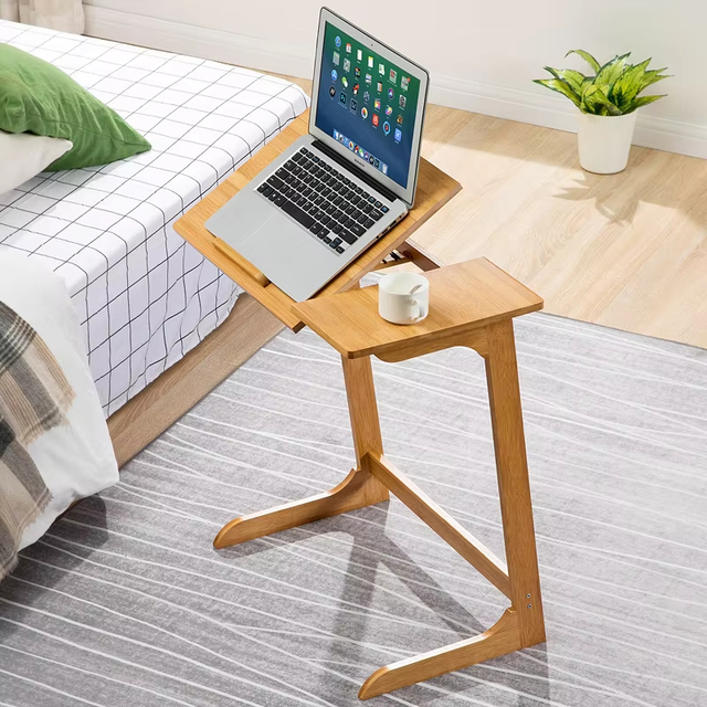 Meida Meida-ZDZ09 Modern Bamboo Folding Over Bed Laptop Desk-Space-Saving Bedside Table for Working Studying & Leisure
