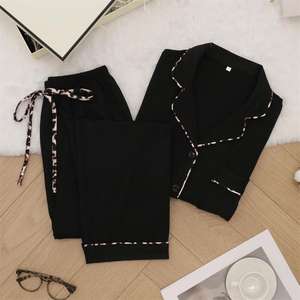 Tasarımcı pijama uzun kollu 2 parça pijama setleri rahat Loungewear kadın setleri - Product Image 3