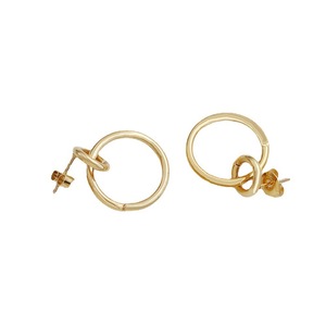 Hoop Earrings 18k Gold Round Geometric Design For Women Fashion Jewelry - Product Image 5