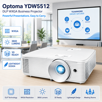 Proyector Empresarial Optoma YDW5512 DLP WXGA con 12000 Horas de Vida Útil de la Lámpara, 3800 Lúmenes para Salas de Reuniones con Tecnología de Pantalla DLP