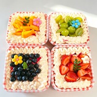Boîte à gâteau carrée en PET transparente, écologique, jetable, de qualité alimentaire, personnalisable avec impression de logo, pour tiramisu, macarons, pain