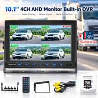 Moniteur de caméra de recul pour camion 10,1 pouces IPS HD TV avec déclencheur de marche arrière 2 canaux et pare-soleil pour bus, remorque, fourgon OEM/ODM