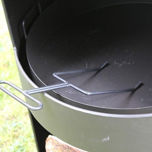 Braciere da Esterno in Acciaio con Camino <span class=keywords><strong>e</strong></span> Porta Legna, Verniciato a Polvere, Ecologico - Product Image 5