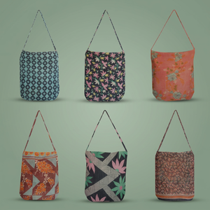 กระเป๋าสะพายไหล่ Bengali Gudri Kantha แนววินเทจ - Product Image 4