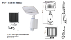 Pdlux PD-SLL45 Luces Solares LED para Cercas de Jardín con Sensor de Movimiento PIR 3W Cobertura Máxima 15m Lámpara de PC con Diseño Wattle Print Offfanna - Product Image 3