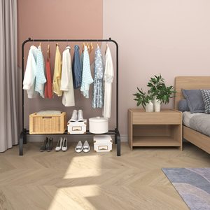 Portant à Vêtements Robuste en Métal Noir avec Étagère Inférieure pour Suspendre les Vêtements - Product Image 4