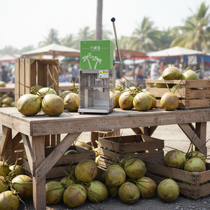 Máquina Comercial para Abrir y Tapar Cocos Verdes, Semiautomática, con Motor de 200W, Marca QDMECH, para Restaurantes - Product Image 1