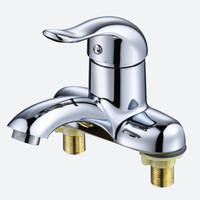 Robinet mitigeur de lavabo pour appartement public, à eau chaude et froide, en ABS, à poignée unique, à deux trous, à montage sur plan