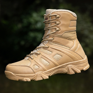 รองเท้าบูททรงสูงแบบยุทธวิธี OEM หลายสีให้เลือก ป้องกันการลื่น ทนทานต่อการสึกหรอ เหมาะสำหรับการฝึกยุทธวิธีและการเดินป่า - Product Image 6