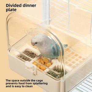 Fournitures pour petits animaux spécifiques aux perroquets Bassin de bain anti-éclaboussures Mangeoire à oiseaux pour étourneaux Perruches Inséparables Cockatiels - Product Image 2