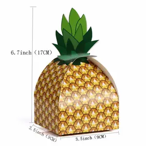 Creative Diy Fruit Shape White Card Paper Box Pineapple Pattern Wedding Candy Box