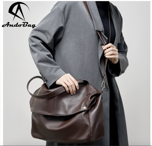 Sac fourre-tout d'épaule en cuir de vachette souple Andong pour femme, idéal pour les voyages, le quotidien, le travail, et les sorties en extérieur – Sac bandoulière et sac à main - Product Image 2
