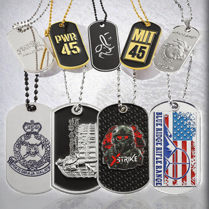 맞춤형 로고 금속 강아지 인식표 목걸이 펜던트 스테인리스 스틸 합금 강아지 ID 태그 에나멜 깃발 식별 태그 - Product Image 3