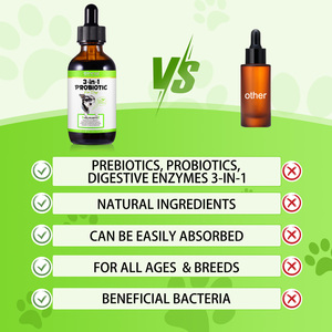 Private Label Natural 3 en 1 Pet Pre and Probiotic Drops Suplemento Líquido Probiótico para Perros con Enzimas Digestivas - Product Image 4