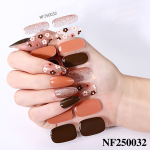 Pegatinas de Uñas de Gel Semicuradas de Cobertura Total, Activadas por Luz UV, Estilo Salón, Parches de Manicura - Product Image 1