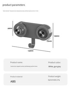 Soporte de inodoro sin perforaciones para secador de pelo con ventosa magnética de plástico moderno para baño montado en la pared compatible con <span class=keywords><strong>Dyson</strong></span> - Product Image 6