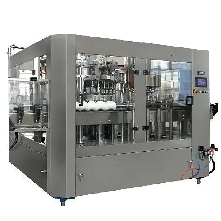 Máquina de engarrafamento líquida automática completa para fabricação de bebidas, linha de produção de água potável