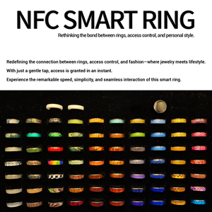 IP68 Waterproof Wood Grain Ceramic NFC <b>Ring</b> NTAG216 <b>Smart</b> <b>Ring</b> for Payment Door Access Info Sharing Men Women Kids - Product Image 6