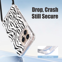Coques de téléphone en sublimation en gros pour iPhone 15 16 17 Pro Max avec motifs léopard, étuis de protection personnalisables avec logo et cordon de téléphone
