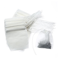Sachets à thé avec cordons de tirage, sac à thé en papier filtre en pâte de bois écologique thermoscellé sachets à thé à feuilles mobiles vides