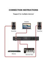 Carte son USB pour ordinateur, interface audio 4 entrées, équipement d'enregistrement musical en studio, professionnel, métal noir