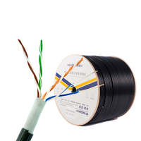 Cable de red UTP CCA 24awg CAT5 e Cat 5e CAT5e exterior doble chaqueta UTP cat.5e LAN cable 305m caja