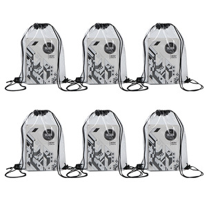 Transparent <b>Drawstring</b> <b>Backpack</b> 42x34cm Waterproof Outdoor PVC Bag Unisex General Packaging - Product Image 2